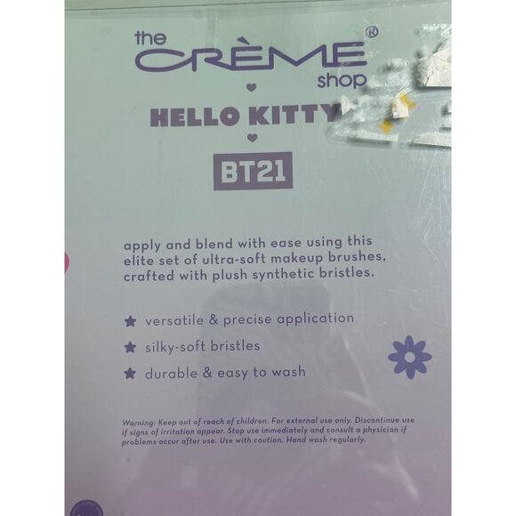 The crème shop Hello Kitty BT21 complete makeup brush collection, set of 8, NIB - Picture 5 of 9